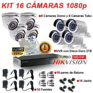 KIT 16 CAMARAS DE SEGURIDAD FULL HD 1080P HIKVISION 1 KIT 16 CAMARAS DE SEGURIDAD FULL HD 1080P HIKVISION - Imagen 1