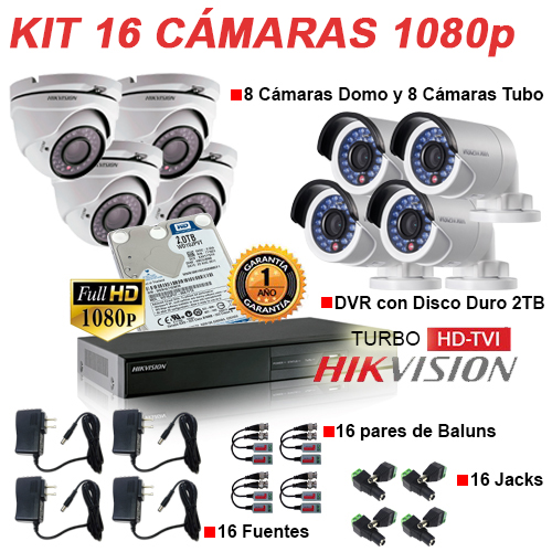 Kit 16 Camaras Full HD