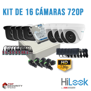 KIT 16 CÁMARAS DE SEGURIDAD HD 720P HILOOK 8 KIT 16 CÁMARAS DE SEGURIDAD HD 720P HILOOK - Imagen 1