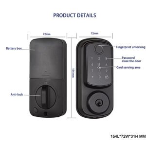TB-F2309 - Cerradura Inteligente de Apertura por Celular, Huella, Tarjeta y Clave. 6 TB-F2309 - Cerradura Inteligente de Apertura por Celular, Huella, Tarjeta y Clave. - Imagen 3