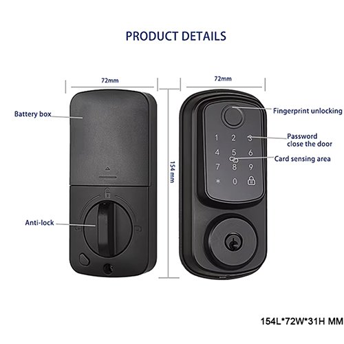 TB-F2309 - Cerradura Inteligente de Apertura por Celular, Huella, Tarjeta y Clave. 2 230901